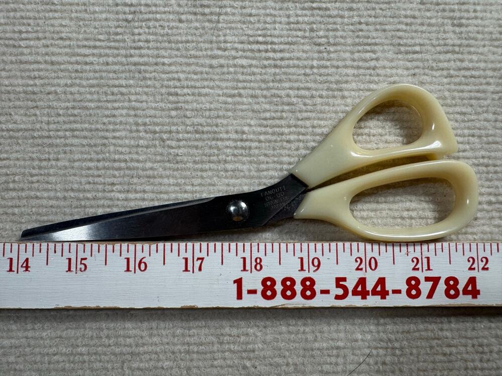 Vintage Fan Out 06-00 Stained Glass Pattern Lead Shears Scissors Made In Japan